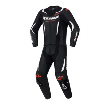 Combinaison moto 2 pièces cuir Alpinestars GP Force V2 - Noir Blanc Rouge Fluo