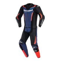 Combinaison moto 2 pièces cuir Alpinestars GP Force V2 - Noir Bleu Rouge Fluo