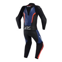 Combinaison moto 2 pièces cuir Alpinestars GP Force V2 - Noir Bleu Rouge Fluo 2
