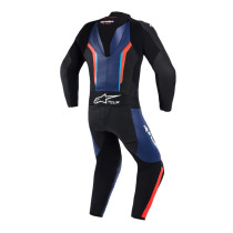 Combinaison moto intégrale cuir Alpinestars GP Force V2 - Noir Bleu Rouge Fluo 2