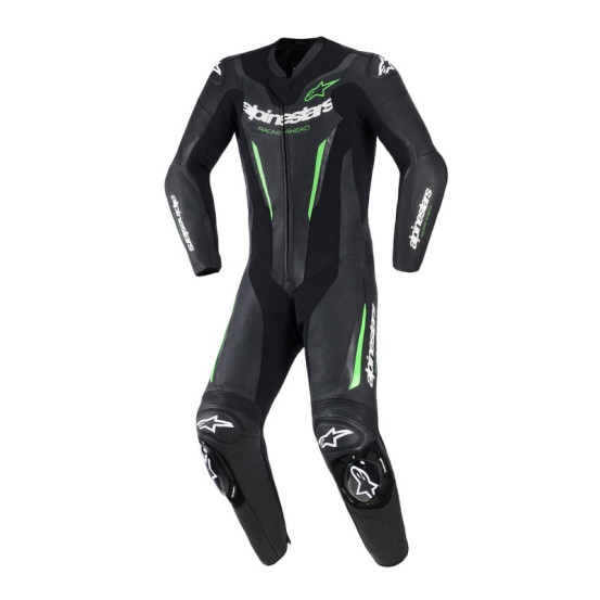 Combinaison moto intégrale cuir Alpinestars GP Force V2 - Noir Vert