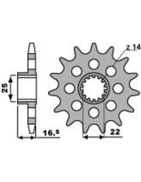 Pignon Acier PBR DUCATI 848 à 1198cc