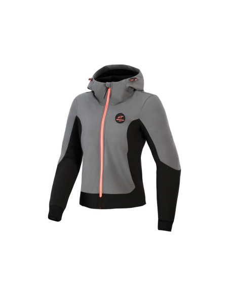 Sweat moto femme Alpinestars Stella Radium Tech - Gris Noir
