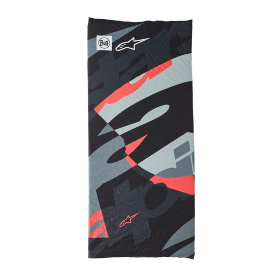 Tour de cou Alpinestars x Buff Mogress - Noir Camo Rouge Fluo