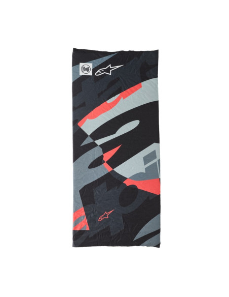 Tour de cou Alpinestars x Buff Mogress - Noir Camo Rouge Fluo