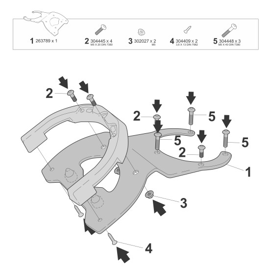 Support Click System SHAD K015CS Kove 800 X GT pour sacoche de réservoir