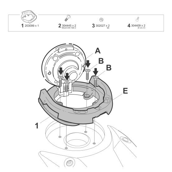 Support Click System SHAD W014CS BMW pour sacoche de réservoir