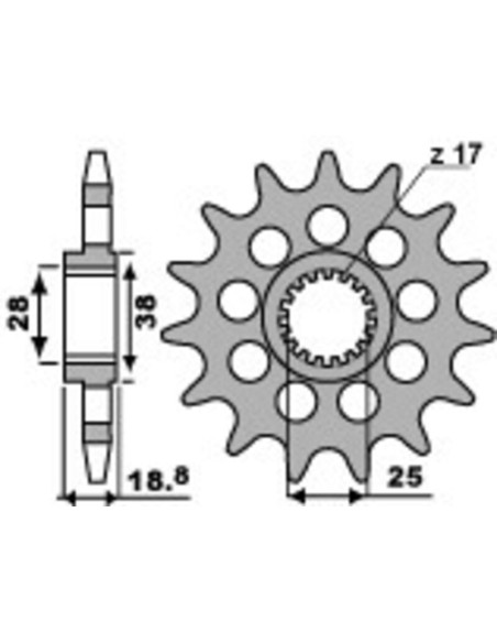 Pignon Acier PBR APRILIA 1000 RSV R4/ 1000 Tuono R