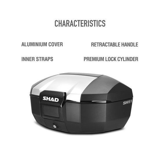 Top Case SHAD SH51 Aluminium
