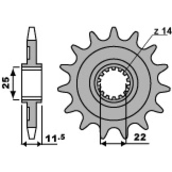Pignon Acier PBR SHERCO 2.5 à 5.1