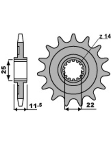 Pignon Acier PBR SHERCO 2.5 à 5.1