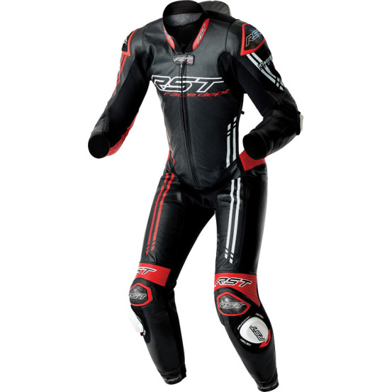 Combinaison moto cuir RST Race Dept V4.2 D3O Airbag - Noir Rouge Blanc