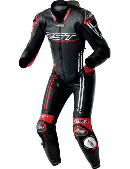Combinaison moto cuir RST Race Dept V4.2 D3O Airbag - Noir Rouge Blanc