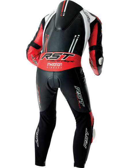 Combinaison moto cuir RST Race Dept V4.2 D3O Airbag - Noir Rouge Blanc