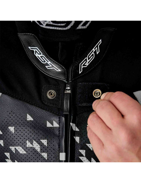 Combinaison moto cuir RST Pro Series D3O Airbag - Noir Argent