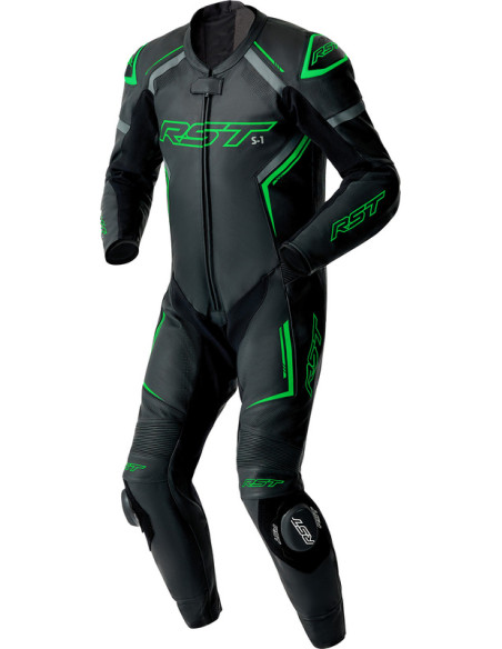 Combinaison moto cuir RST S1 D3O - Noir Vert