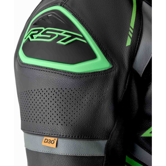 Combinaison moto cuir RST S1 D3O - Noir Vert