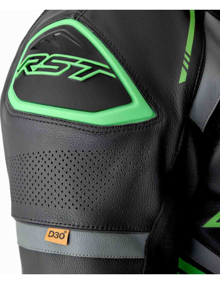 Combinaison moto cuir RST S1 D3O - Noir Vert