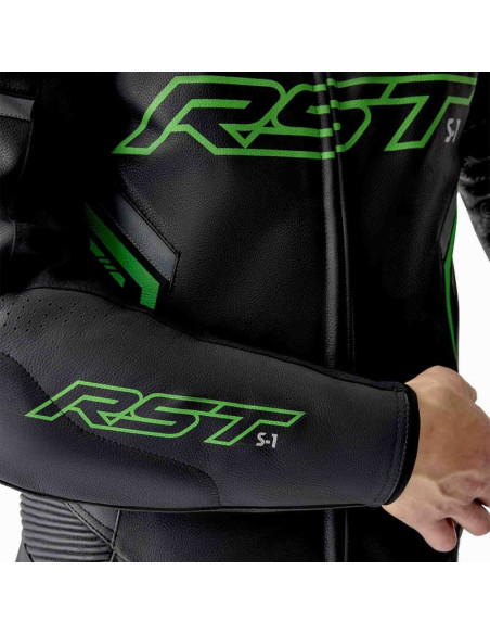 Combinaison moto cuir RST S1 D3O - Noir Vert