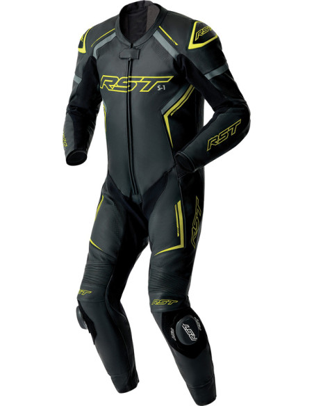 Combinaison moto cuir RST S1 D3O - Noir Jaune