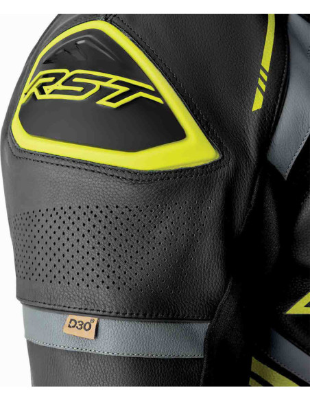 Combinaison moto cuir RST S1 D3O - Noir Jaune