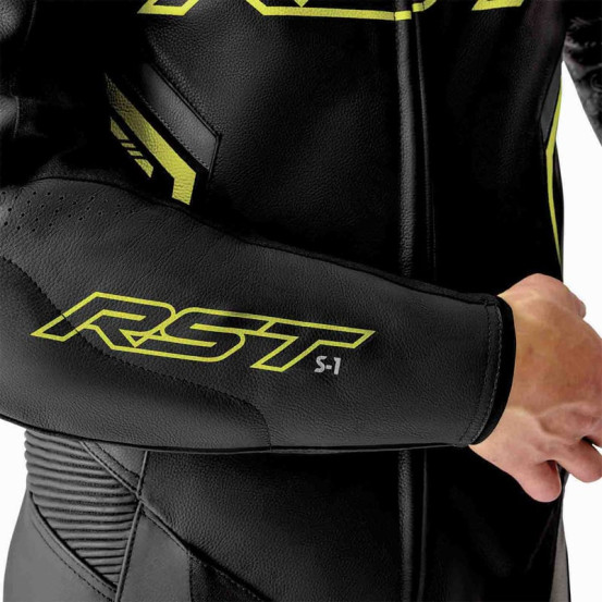 Combinaison moto cuir RST S1 D3O - Noir Jaune