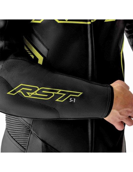 Combinaison moto cuir RST S1 D3O - Noir Jaune