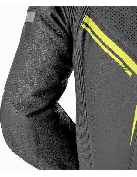 Combinaison moto cuir RST S1 D3O - Noir Jaune