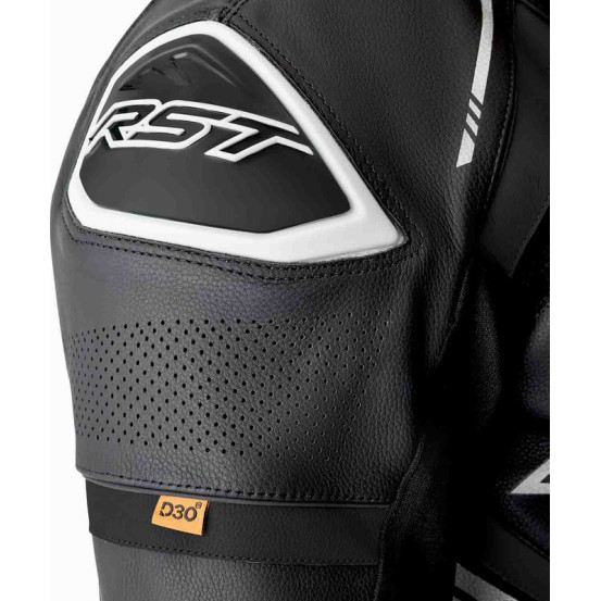 Combinaison moto cuir RST S1 D3O - Noir Blanc