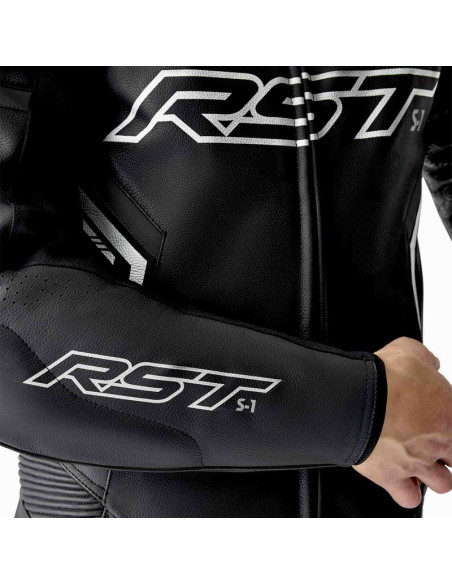 Combinaison moto cuir RST S1 D3O - Noir Blanc