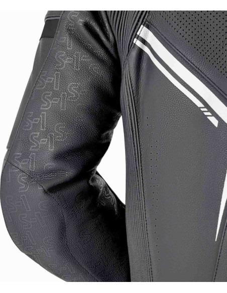 Combinaison moto cuir RST S1 D3O - Noir Blanc