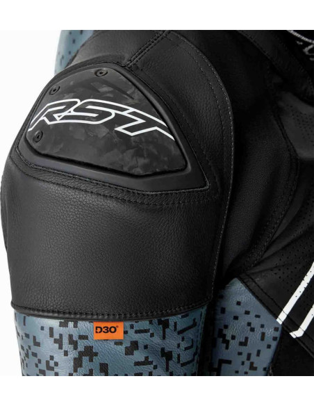 Blouson moto cuir RST Pro Series Supersport-K D3O - Noir Gris