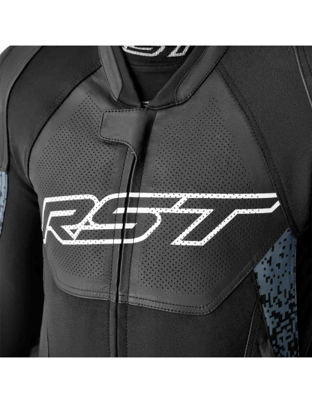 Blouson moto cuir RST Pro Series Supersport-K D3O - Noir Gris
