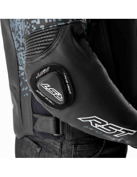 Blouson moto cuir RST Pro Series Supersport-K D3O - Noir Gris
