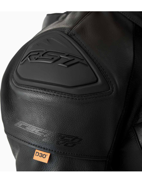 Blouson moto cuir RST TracTech Evo D3O - Noir