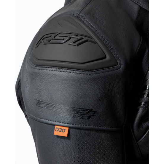 Blouson moto cuir RST TracTech Evo D3O - Noir