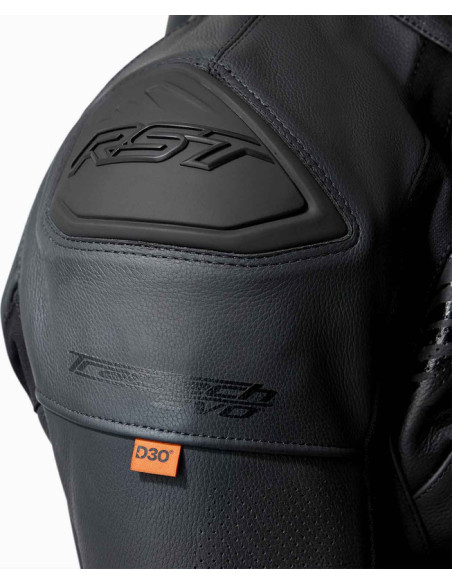 Blouson moto cuir RST TracTech Evo D3O - Noir
