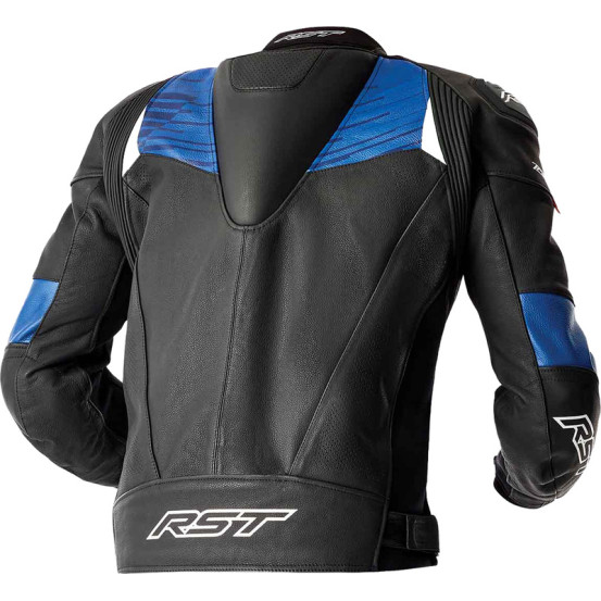 Blouson moto cuir RST TracTech Evo D3O - Noir Bleu