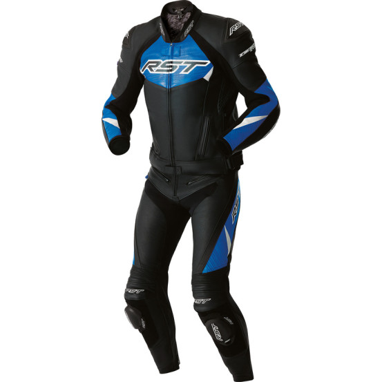 Blouson moto cuir RST TracTech Evo D3O - Noir Bleu