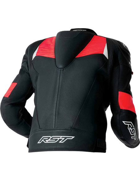 Blouson moto cuir RST TracTech Evo D3O - Noir Rouge