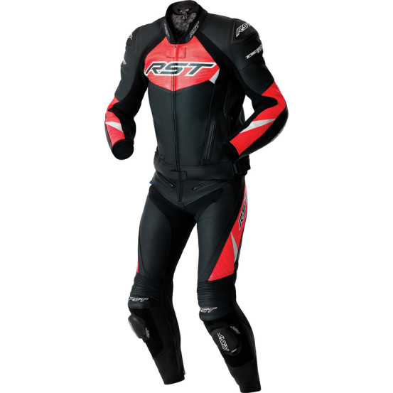Blouson moto cuir RST TracTech Evo D3O - Noir Rouge