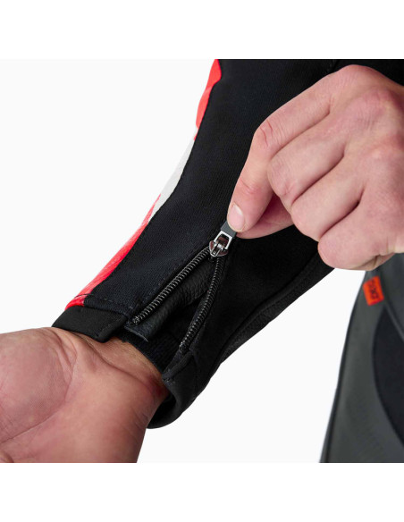 Blouson moto cuir RST TracTech Evo D3O - Noir Rouge