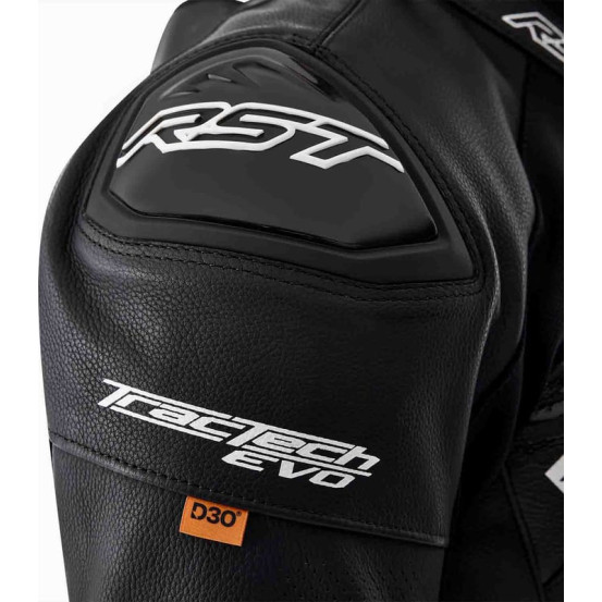 Blouson moto cuir RST TracTech Evo D3O - Noir Blanc