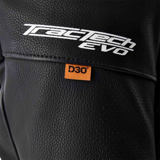 Blouson moto cuir RST TracTech Evo D3O - Noir Blanc