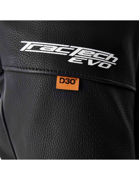 Blouson moto cuir RST TracTech Evo D3O - Noir Blanc