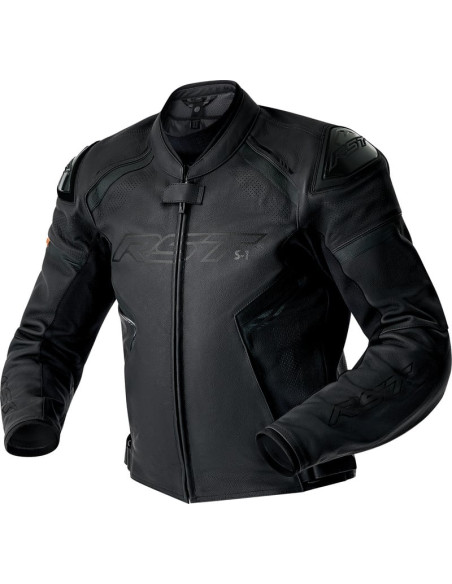 Blouson moto cuir RST S1 D3O - Noir