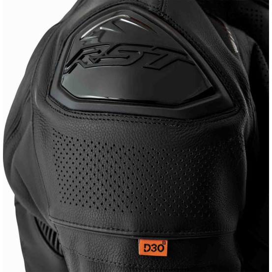 Blouson moto cuir RST S1 D3O - Noir