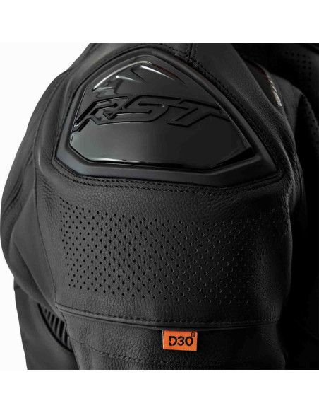 Blouson moto cuir RST S1 D3O - Noir