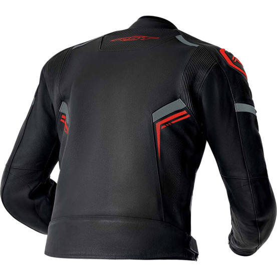 Blouson moto cuir RST S1 D3O - Noir Rouge