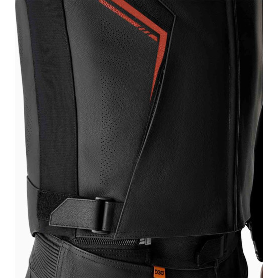 Blouson moto cuir RST S1 D3O - Noir Rouge